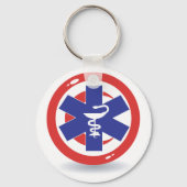 Noodsymbool Ster van Leven Caduceus Sleutelhanger (Voorkant)