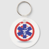 Noodsymbool Ster van Leven Caduceus Sleutelhanger (Achterkant)