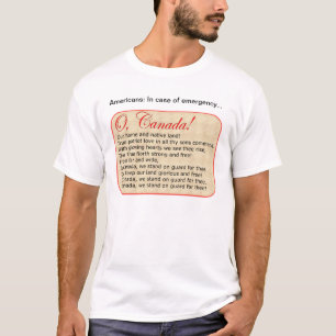Noodteksten voor het nationale volkslied t-shirt