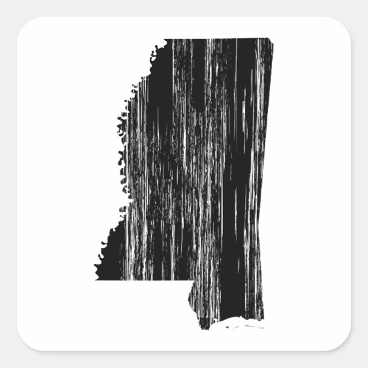 Noodtoestand Mississippi State Outline Vierkante Sticker (Voorkant)