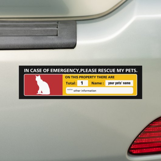 Noodtoestand Sticker (kat) (Op auto)