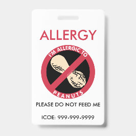 Noodtoestand voor kinderen met pinda-allergie badge