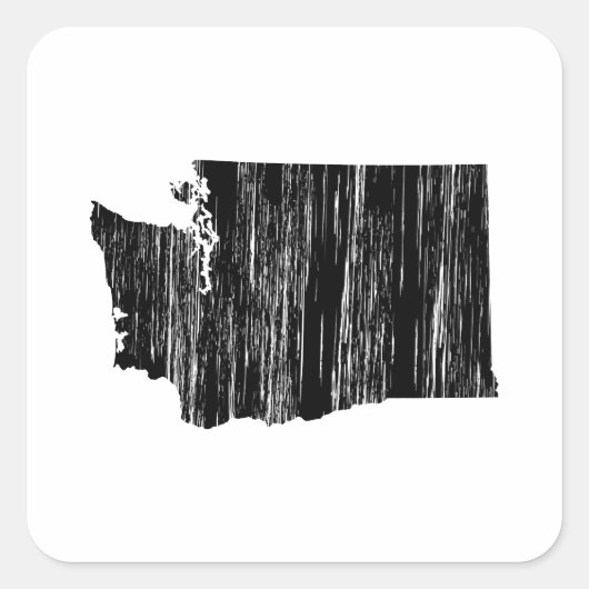 Noodtoestand Washington State Outline Vierkante Sticker (Voorkant)