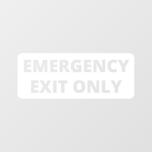 Nooduitgang alleen Storefront Decal (Vel)