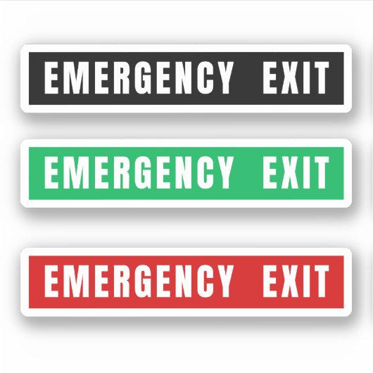 Nooduitgang Sticker (Voorkant)