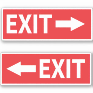 Nooduitgang teken beide richting sticker