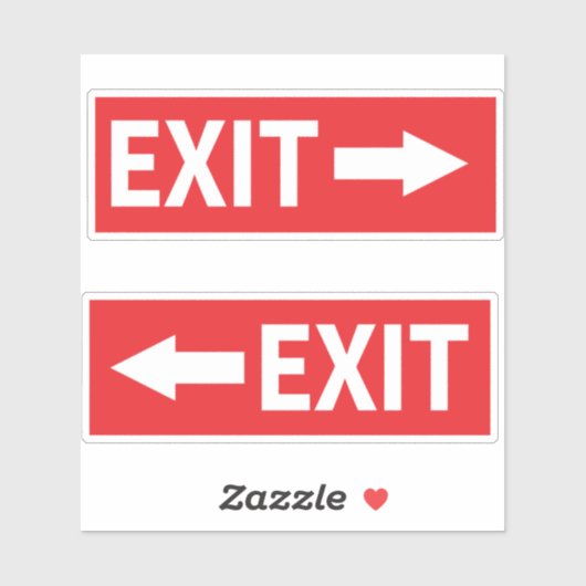 Nooduitgang teken beide richting sticker (Vel)