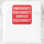 Noodverbinding verbreken, servicelabels verbreken vierkante sticker (Tas)