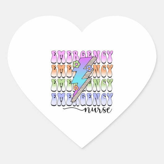 Noodverpleegkundige bliksem hart sticker (Voorkant)