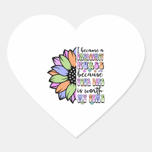Noodverpleegster werd ik hart sticker (Voorkant)