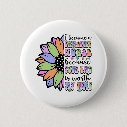 Noodverpleegster werd ik ronde button 5,7 cm (Voorkant)