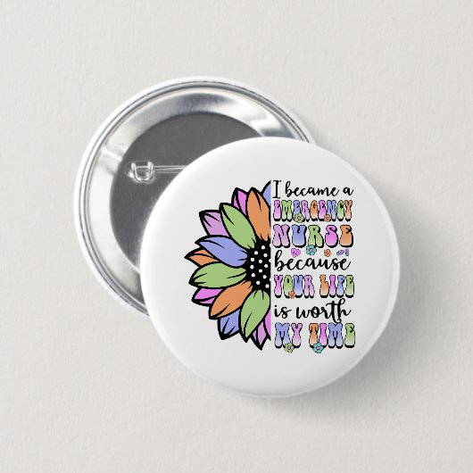 Noodverpleegster werd ik ronde button 5,7 cm (Voorkant /achterkant)
