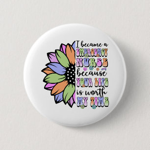 Noodverpleegster werd ik ronde button 5,7 cm