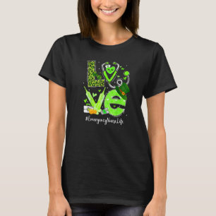 Noodverpleegster Zuster Life Love Heart Stethoscoo T-shirt
