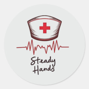 Noodverpleger - Steady Hands Ronde Sticker