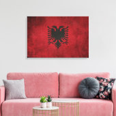  noodvlag van Albanië Canvas Afdruk (Insitu (Woonkamer))