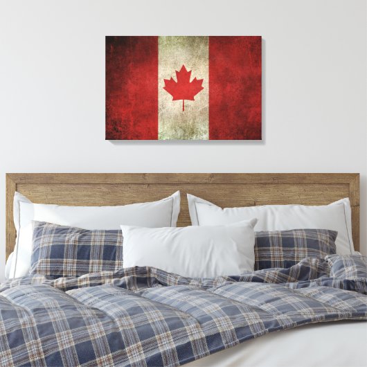  noodvlag van Canada Canvas Afdruk (Insitu (Slaapkamer))