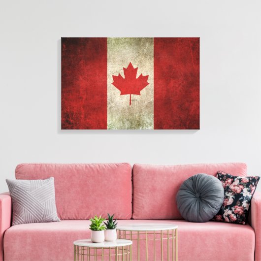 noodvlag van Canada Canvas Afdruk (Insitu (Woonkamer))