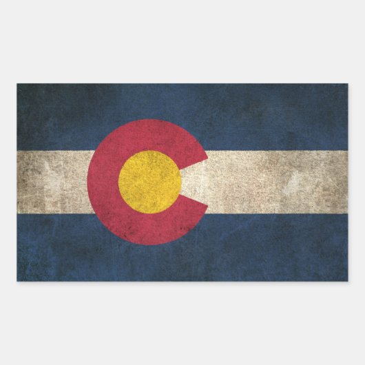  noodvlag van Colorado Rechthoekige Sticker (Voorkant)