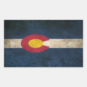  noodvlag van Colorado Rechthoekige Sticker