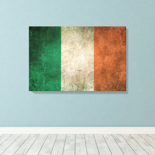  noodvlag van Ierland Canvas Afdruk (Insitu (Houten vloer))