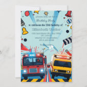 Noodvoertuigen feest uitnodiging (Voorkant)