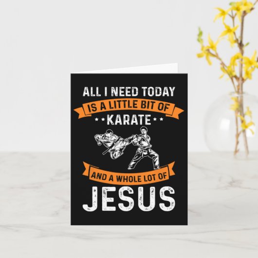 Noodzaak Karate Jesus Christelijk God Love Sports  Kaart (Gele Bloem)