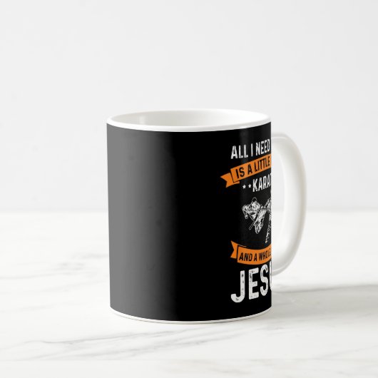 Noodzaak Karate Jesus Christelijk God Love Sports  Koffiemok (Voorkant rechts)