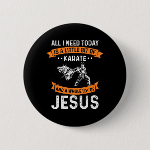 Noodzaak Karate Jesus Christelijk God Love Sports  Ronde Button 5,7 Cm