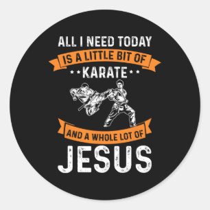 Noodzaak Karate Jesus Christelijk God Love Sports  Ronde Sticker