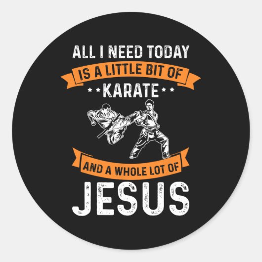 Noodzaak Karate Jesus Christelijk God Love Sports  Ronde Sticker (Voorkant)