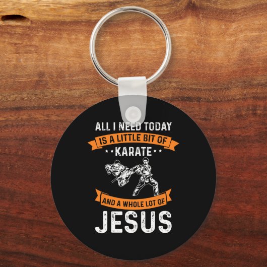 Noodzaak Karate Jesus Christelijk God Love Sports  Sleutelhanger (Voorkant)