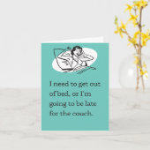 Noodzaak om uit bed te komen / laat voor de bank kaart (Gele Bloem)