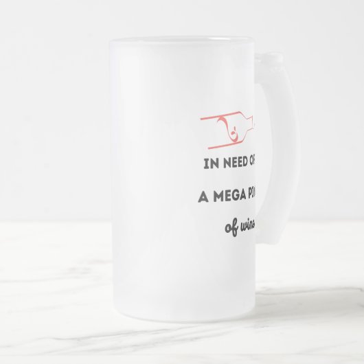 Noodzaak van megapunt wijn matglas bierpul (Voorkant rechts)