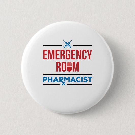 Noodzaal Farmacie Ronde Button 5,7 Cm (Voorkant)