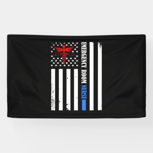 Noodzaal Nurse Amerikaanse vlag Spandoek (Horizontaal)