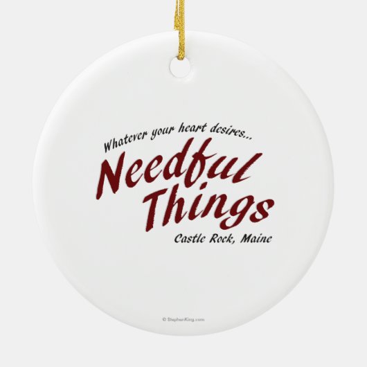 Noodzakelijke dingen keramisch ornament (Achterkant)