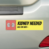 Noodzakelijke nier bumpersticker (Op auto)