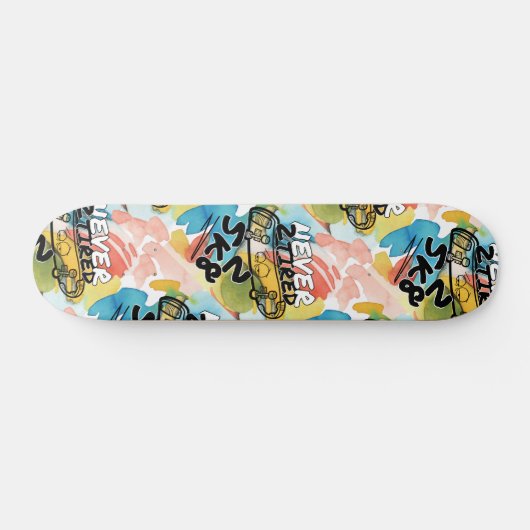 Nooit 2 vermoeid 2 sk8 persoonlijk skateboard (Horizontaal)