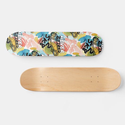 Nooit 2 vermoeid 2 sk8 persoonlijk skateboard (Horizontaal)