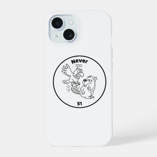 Nooit 51 Beaver vs Eagle iPhone 15 Case (Achterkant)
