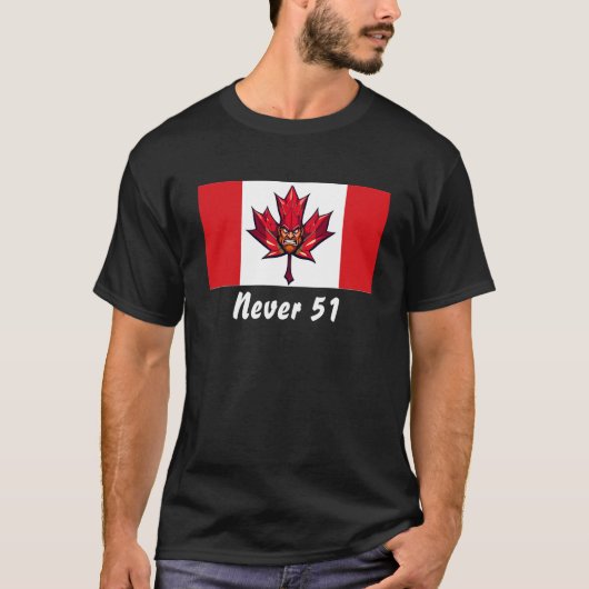 Nooit 51, Canada Canadese vlag, Angry Warrior Face T-shirt (Voorkant)