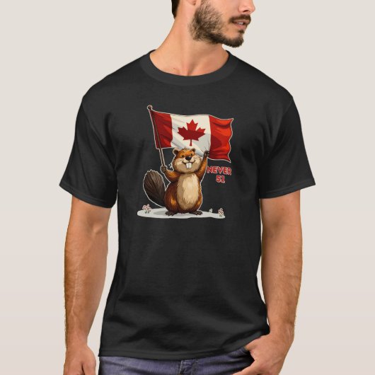 Nooit 51, Canada Canadese Vlag Maple Leaf, Bever T-shirt (Voorkant)