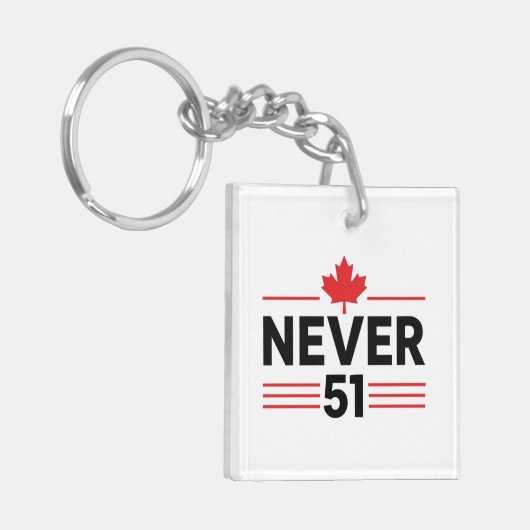 Nooit 51 State Canada Vlag - Trots en Patriottisch Sleutelhanger (Voorkant Links)