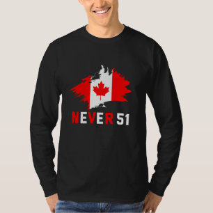 Nooit 51e Staat Canada Canadese Vlag Vintage Humo T-shirt