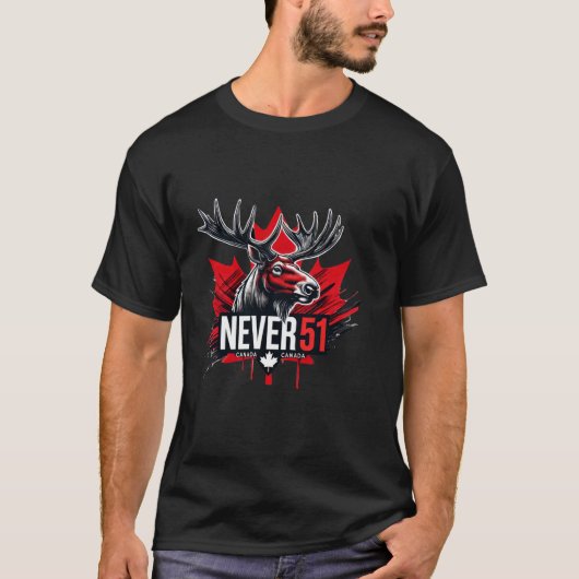 Nooit 51e Staat Canada Vlag T-shirt (Voorkant)