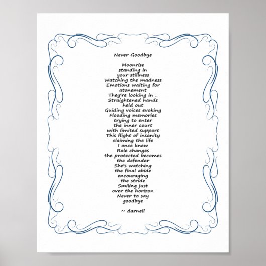 Nooit Afscheid Gedicht Poster (Voorkant)