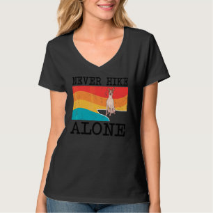 Nooit alleen wandelen Amerikaanse haarloze terriër T-shirt