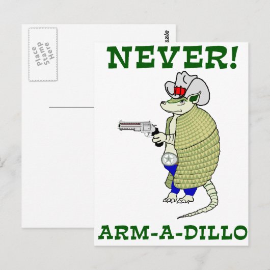 Nooit Arm-A-Dillo Briefkaart (Voorkant / Achterkant)