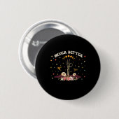 Nooit beter Bloemen Halloween Skelet Funny Skull Ronde Button 5,7 Cm (Voorkant /achterkant)